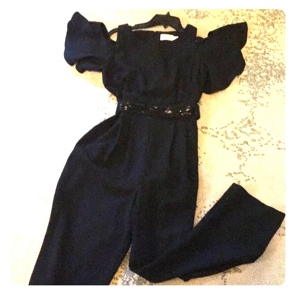 Black crepe jumpsuit